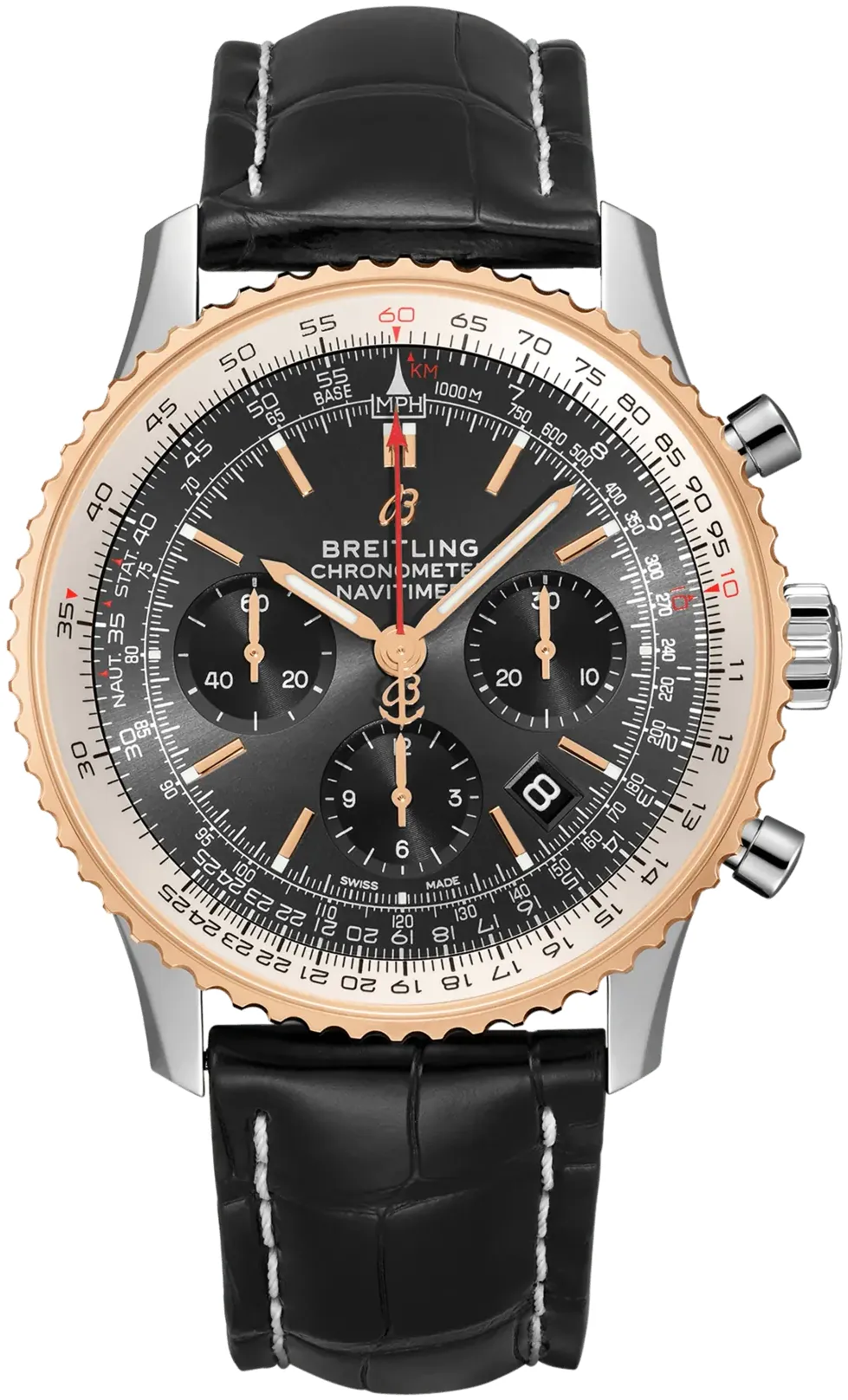 Breitling Navitimer 1 B01 Chronograph 43 UB0121211F1P1 43mm 18K Red Gold|Stainless steel Black