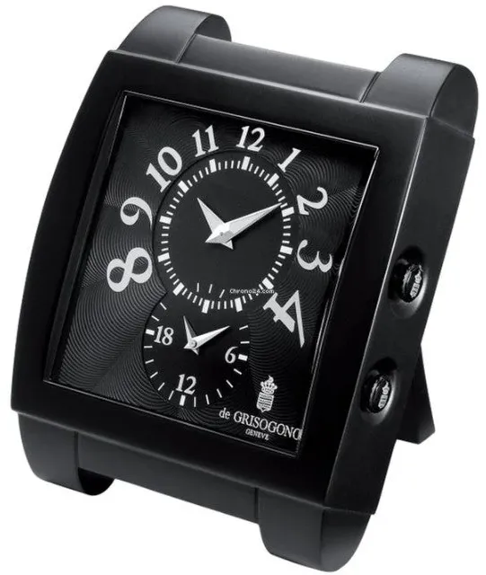 de Grisogono Table Clock UNO-DF-DECK-CLOCK-N02 10mm Aluminium Black