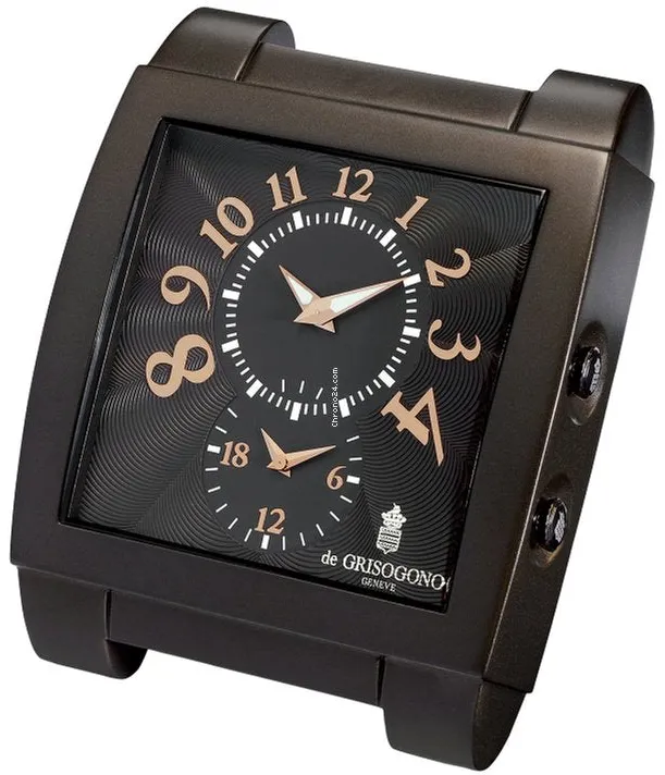 de Grisogono Table Clock UNO-DF-DECK-CLOCK-N01 10mm Aluminium Brown