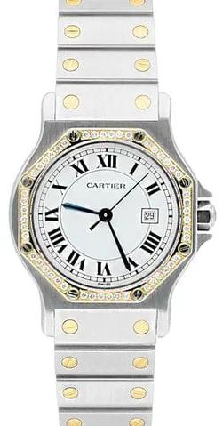 Cartier Santos 187902 29mm Yellow gold and Stainless steel White