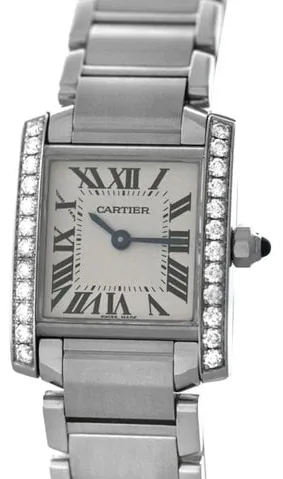 Cartier Tank Française 3217 20mm Stainless steel White