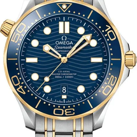 Omega Seamaster Diver 300M 210.20.42.20.03.001 42mm Yellow gold and Stainless steel Blue