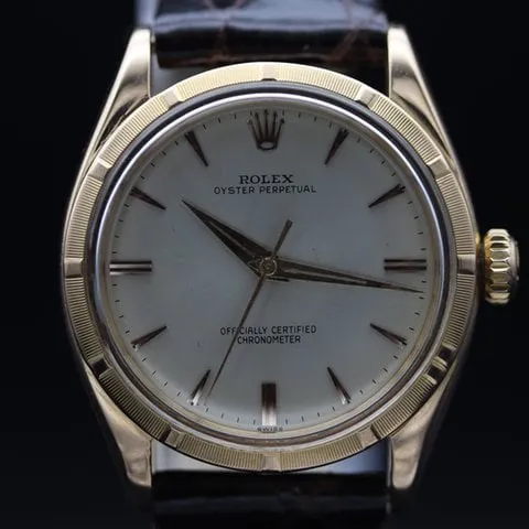 Rolex Oyster Perpetual 34 6285 34.5mm Rose gold Silver