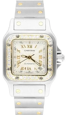 Cartier Santos 2423 24mm Yellow gold and Stainless steel Silver