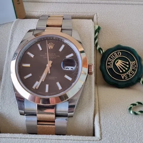 Rolex Datejust 41 126301 41mm Yellow gold and Stainless steel Brown