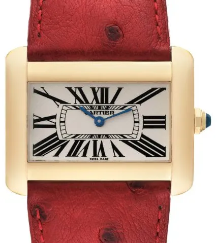 Cartier Tank W6300556 38mm Yellow gold Silver