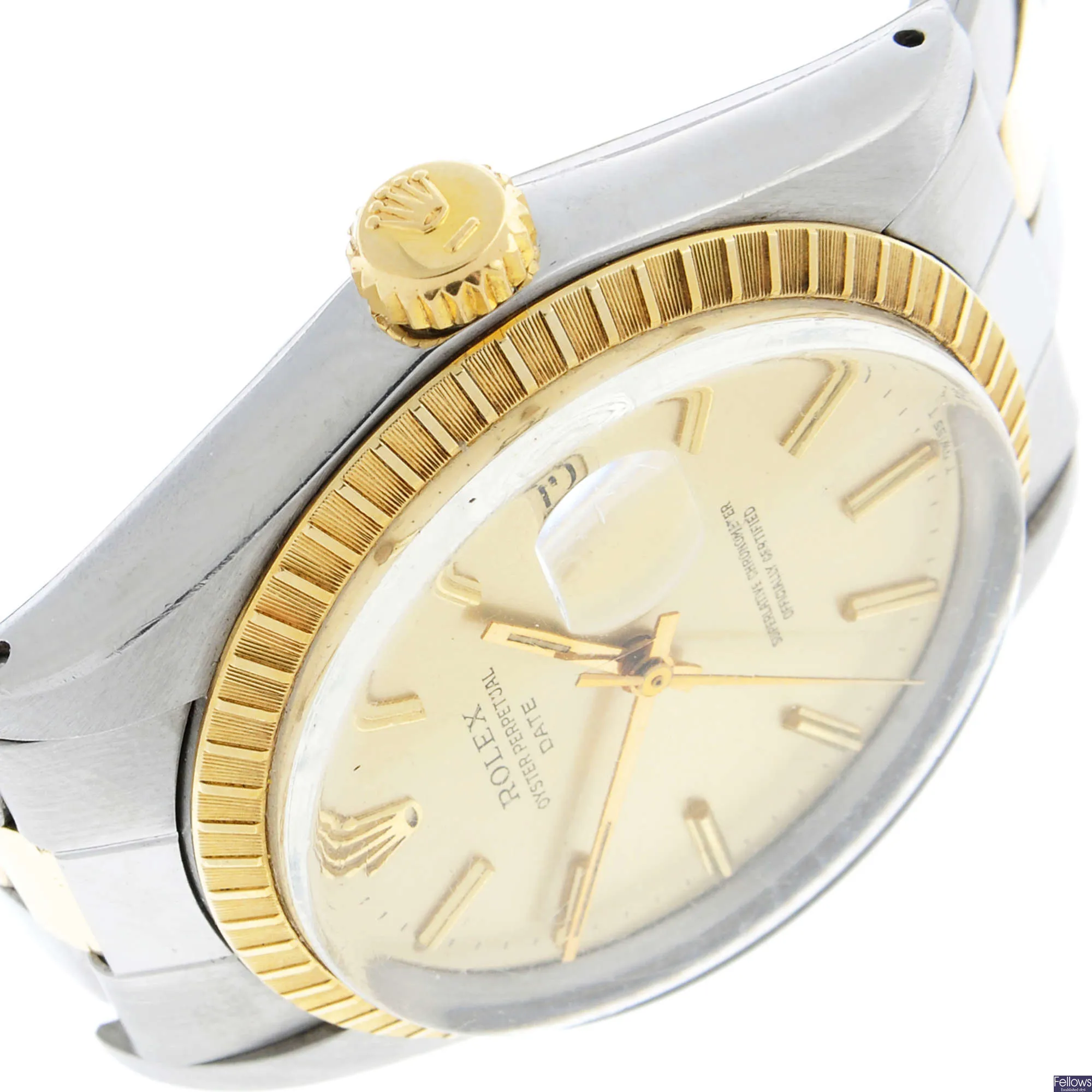 Rolex Oyster Perpetual Date 1505 35mm Yellow gold and Stainless steel Champagne 1