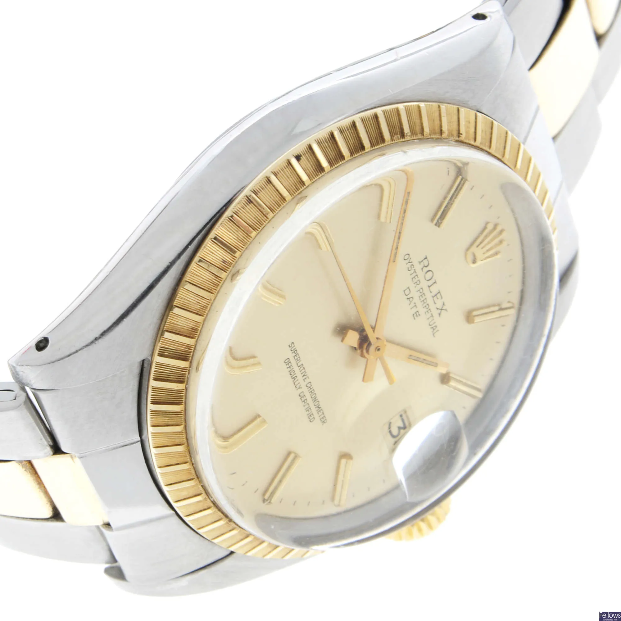 Rolex Oyster Perpetual Date 1505 35mm Yellow gold and Stainless steel Champagne 2