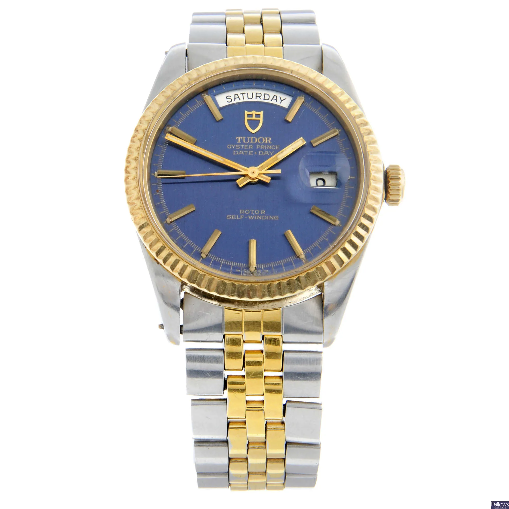 Tudor Prince Date-Day 7019/13 37mm Yellow gold and stainless steel Blue