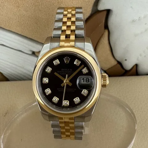 Rolex Lady-Datejust 179163 26mm Yellow gold and Stainless steel Black