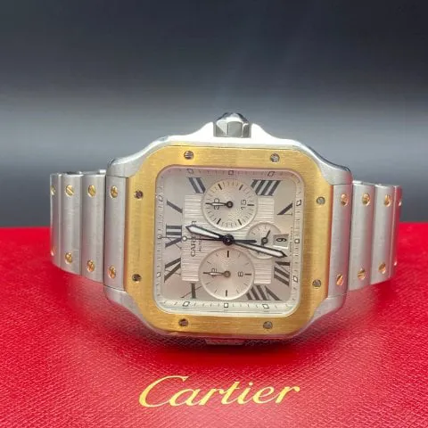 Cartier Santos W2SA0008 43.3mm Yellow gold and Stainless steel Silver