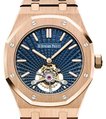 Audemars Piguet Royal Oak Tourbillon 26522OR.OO.1220OR.01 41mm Rose gold Blue