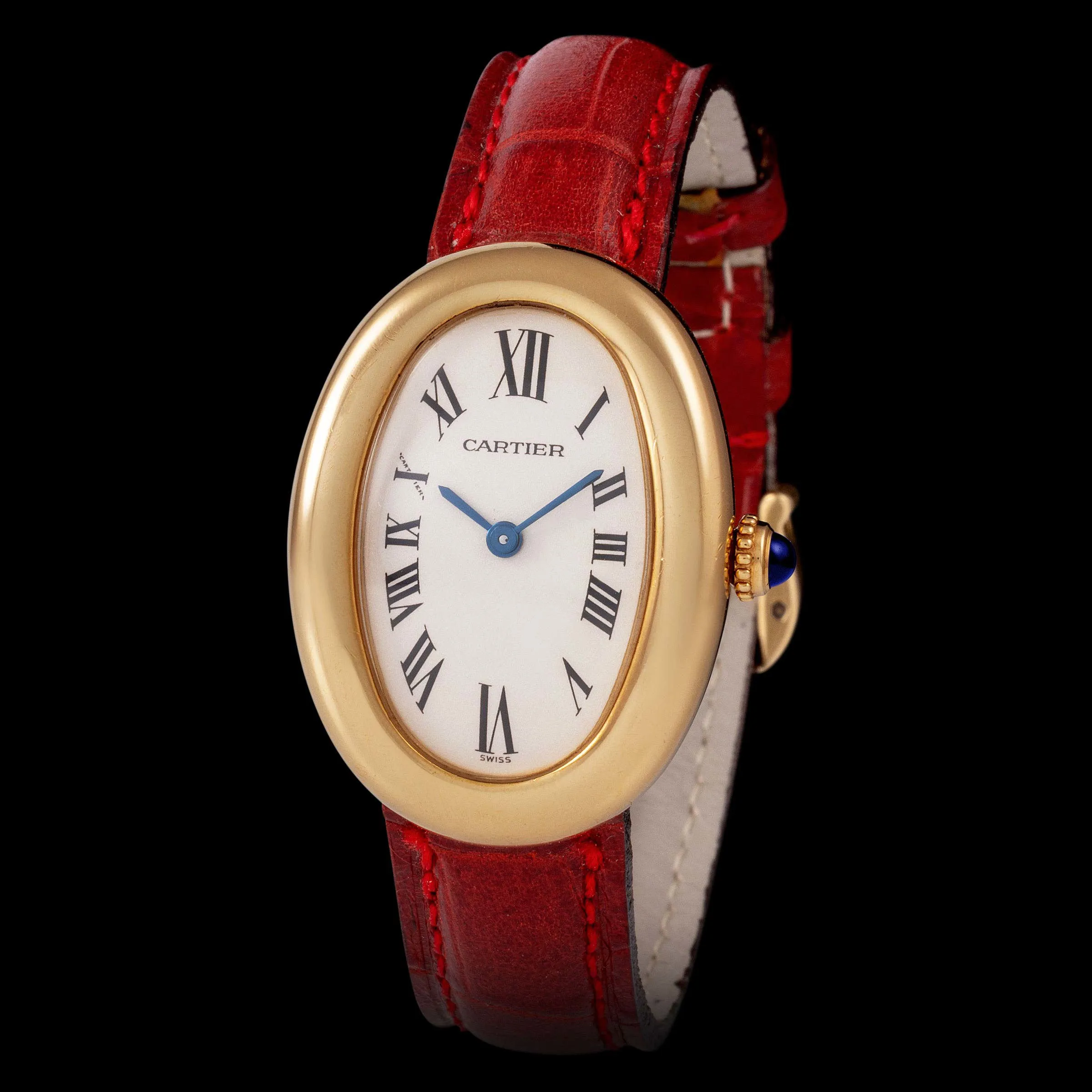 Cartier Baignoire 1954 22mm Yellow gold Silver