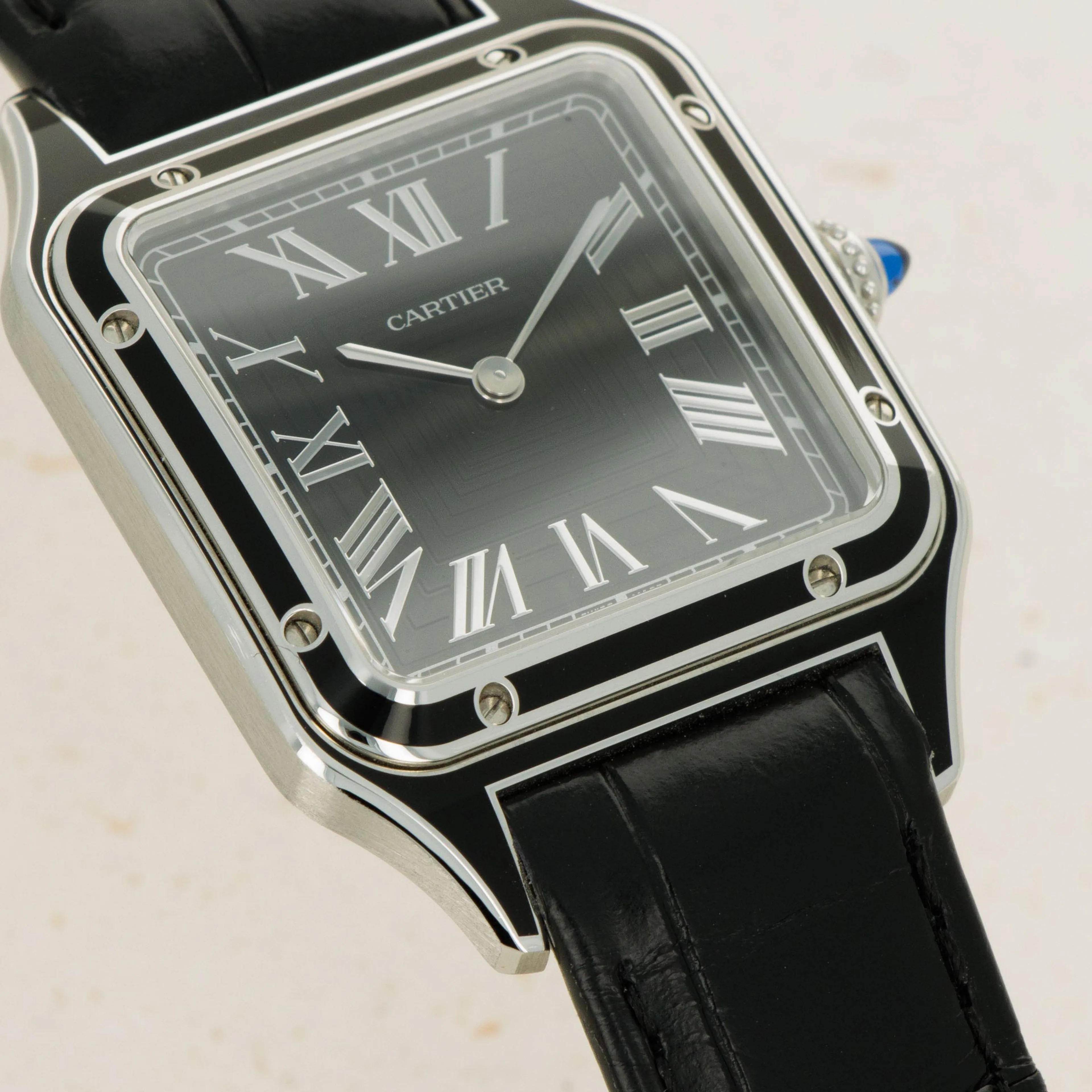 Cartier Santos Dumont WSSA0046 43.5mm Stainless steel Black 1