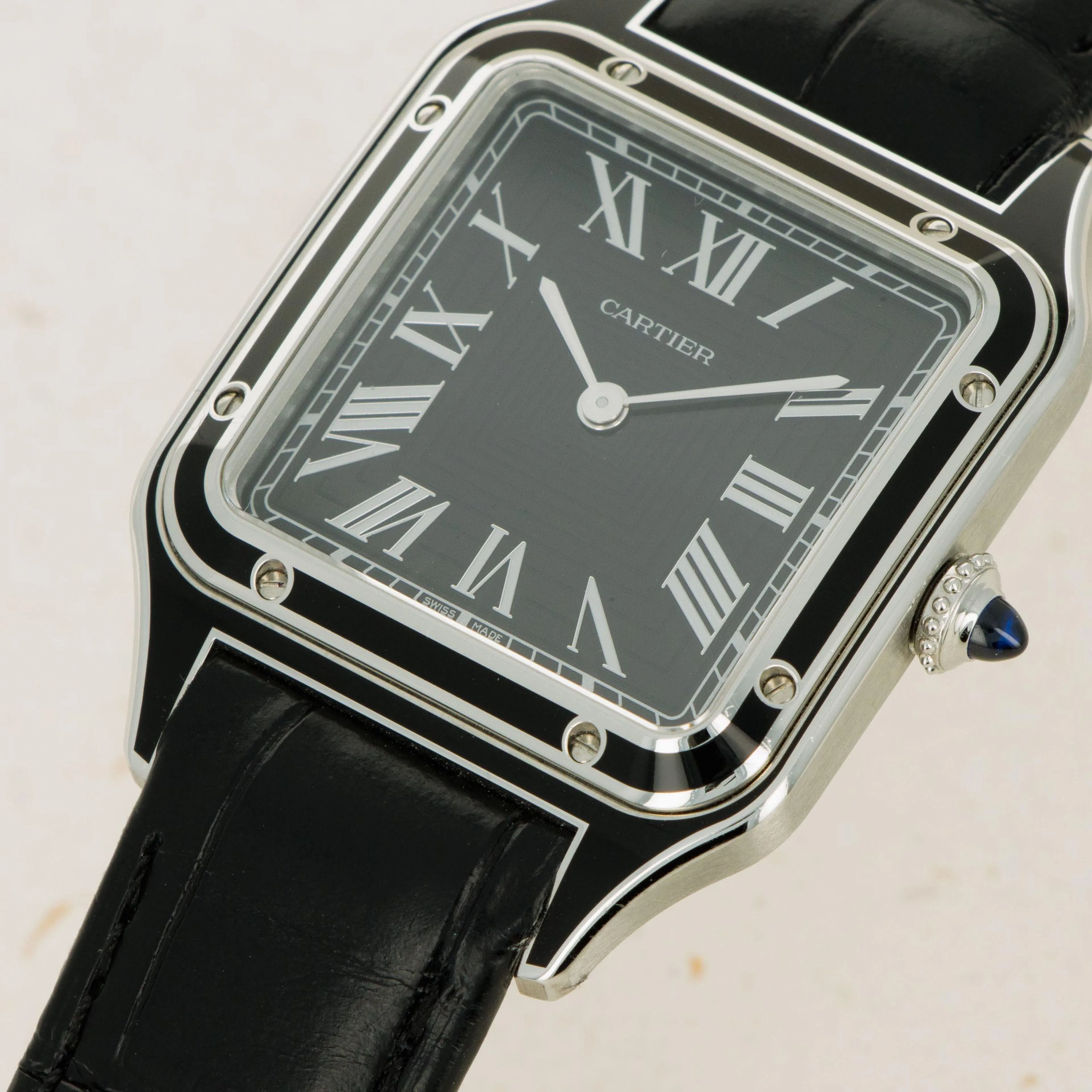 Cartier Santos Dumont WSSA0046 43.5mm Stainless steel Black 2