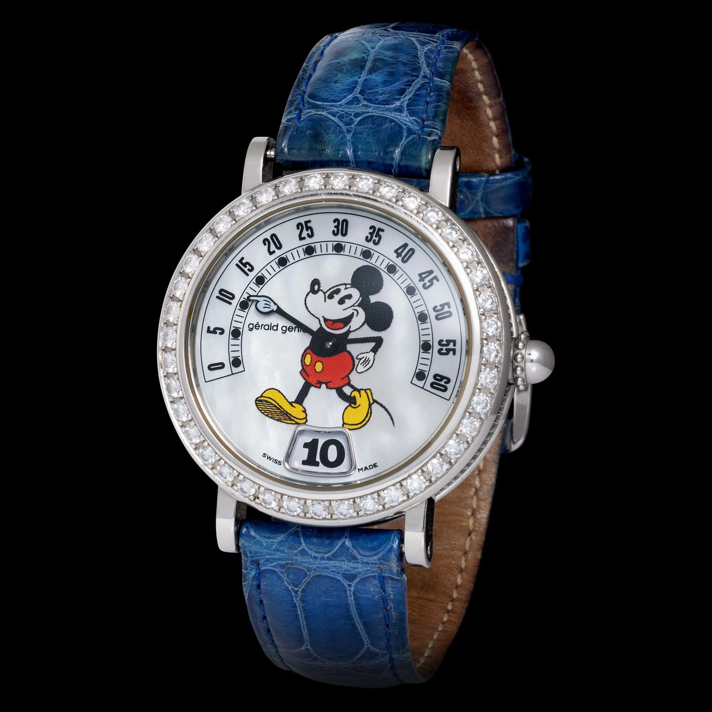 Gerald Genta Retro Fantasy Mickey Mouse G.3612 Stainless steel Mother of pearl 2000 Monaco Exclusive Timepieces Lot 25 EveryWatch