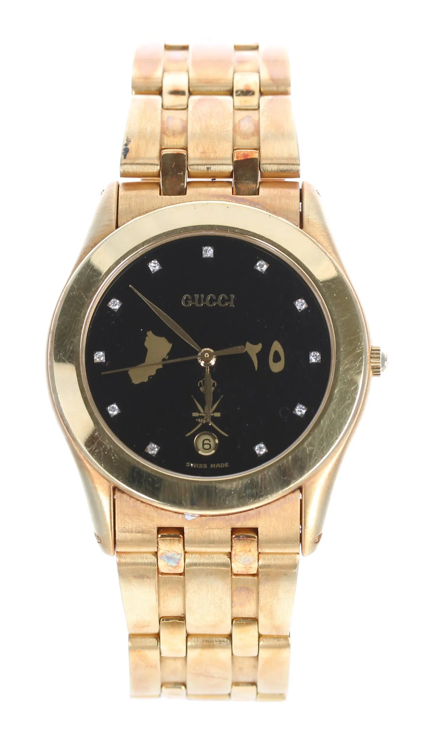 Gucci 735M 36mm Yellow gold Black