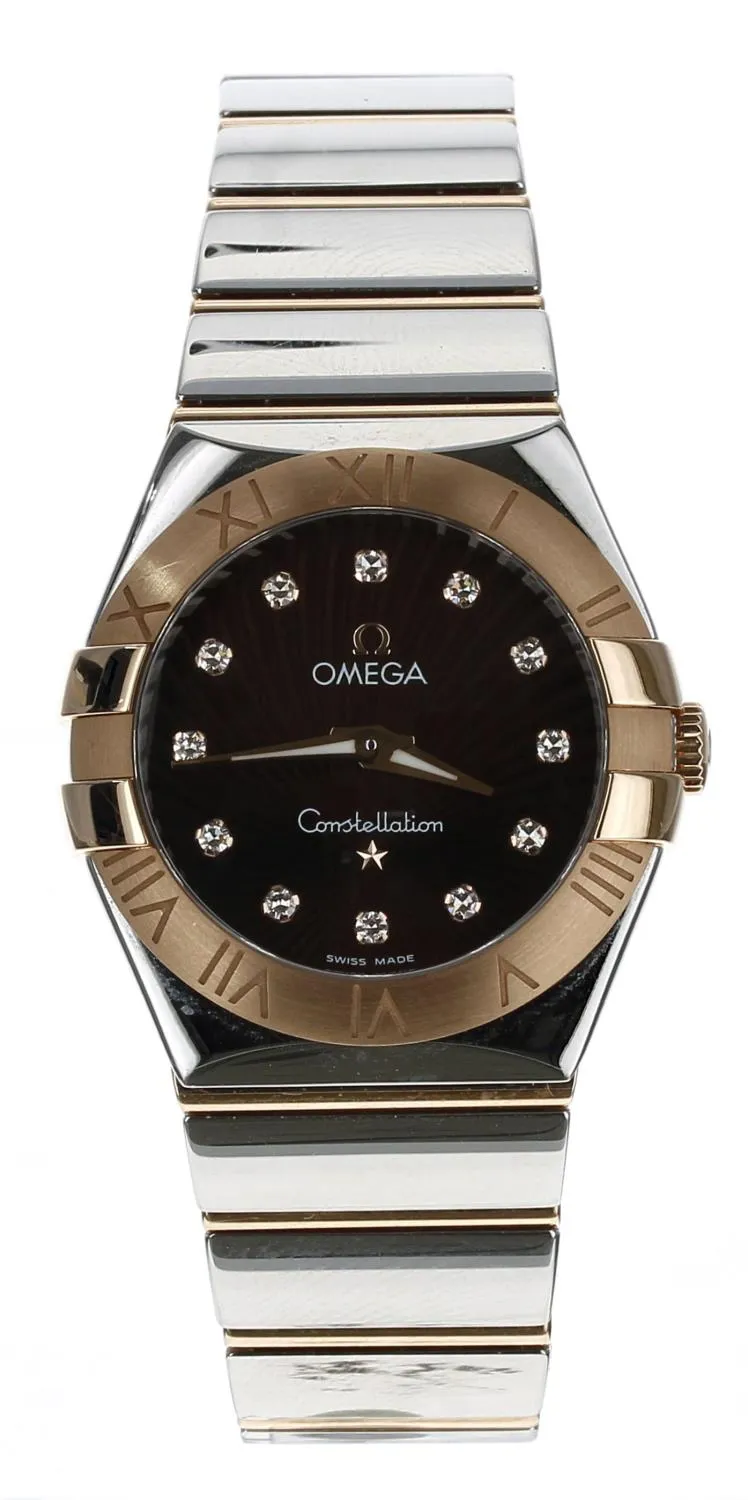 Omega Constellation 123.20.27.60.63.002 28mm Rose gold and Stainless steel Brown