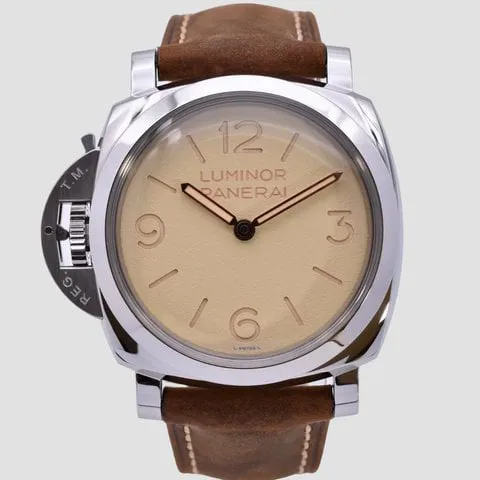 Panerai Luminor 1950 PAM01075 47mm Stainless steel Beige