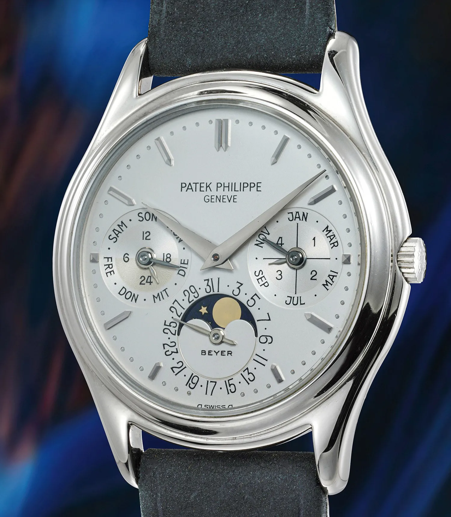 Patek Philippe Perpetual Calendar 3941 36mm White gold Silver