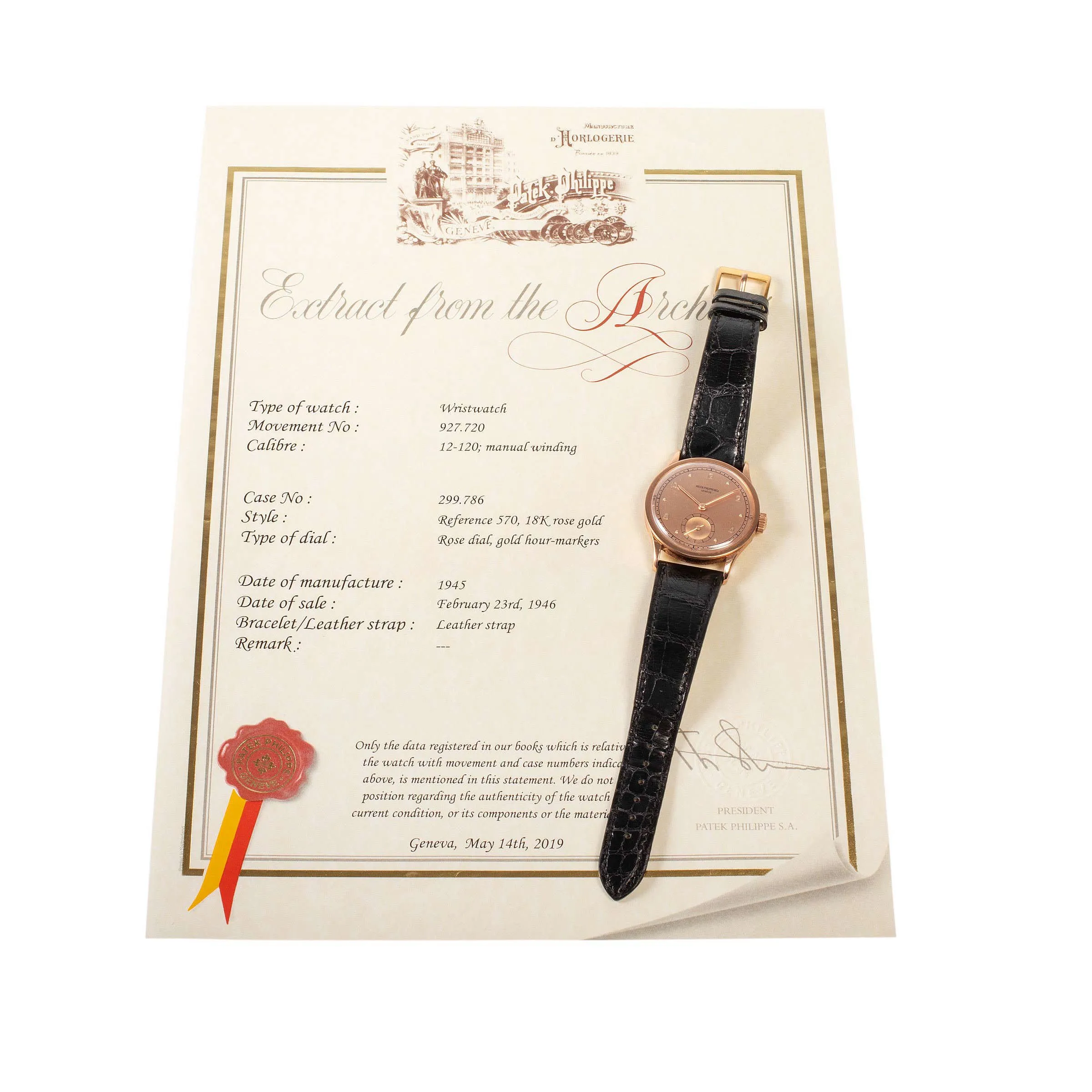 Patek Philippe Calatrava 570 35mm Rose gold Rose 5