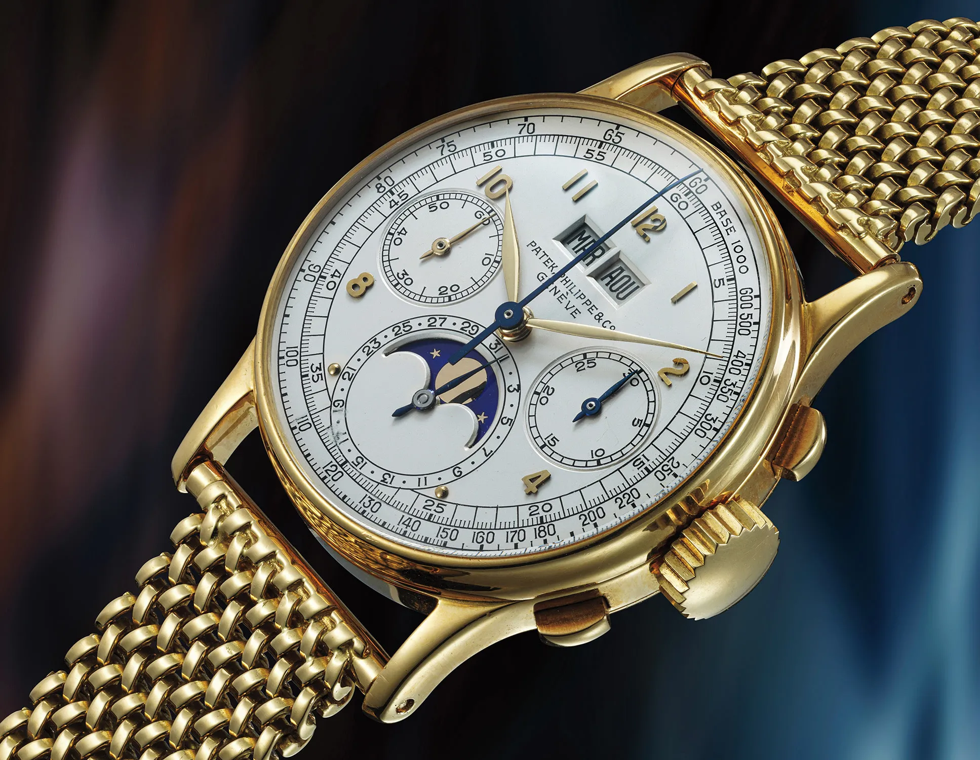 Patek Philippe Perpetual Calendar Chronograph 1518 35mm Yellow gold Silver 1