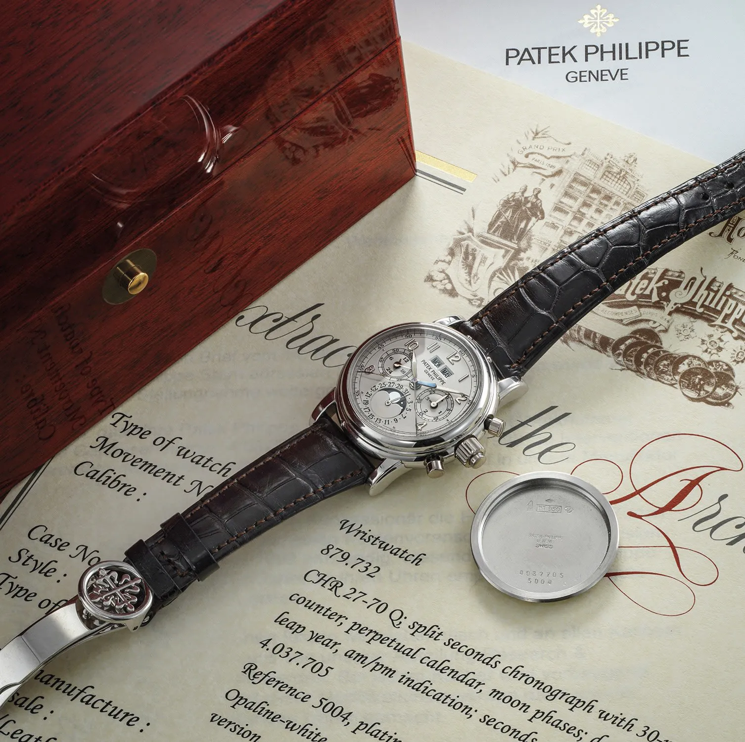 Patek Philippe Perpetual Calendar Split-Seconds Chronograph 5004P 36mm Platinum Gray 1