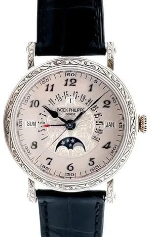 Patek Philippe Perpetual Calendar 5160/500G-001 38mm White gold Silver