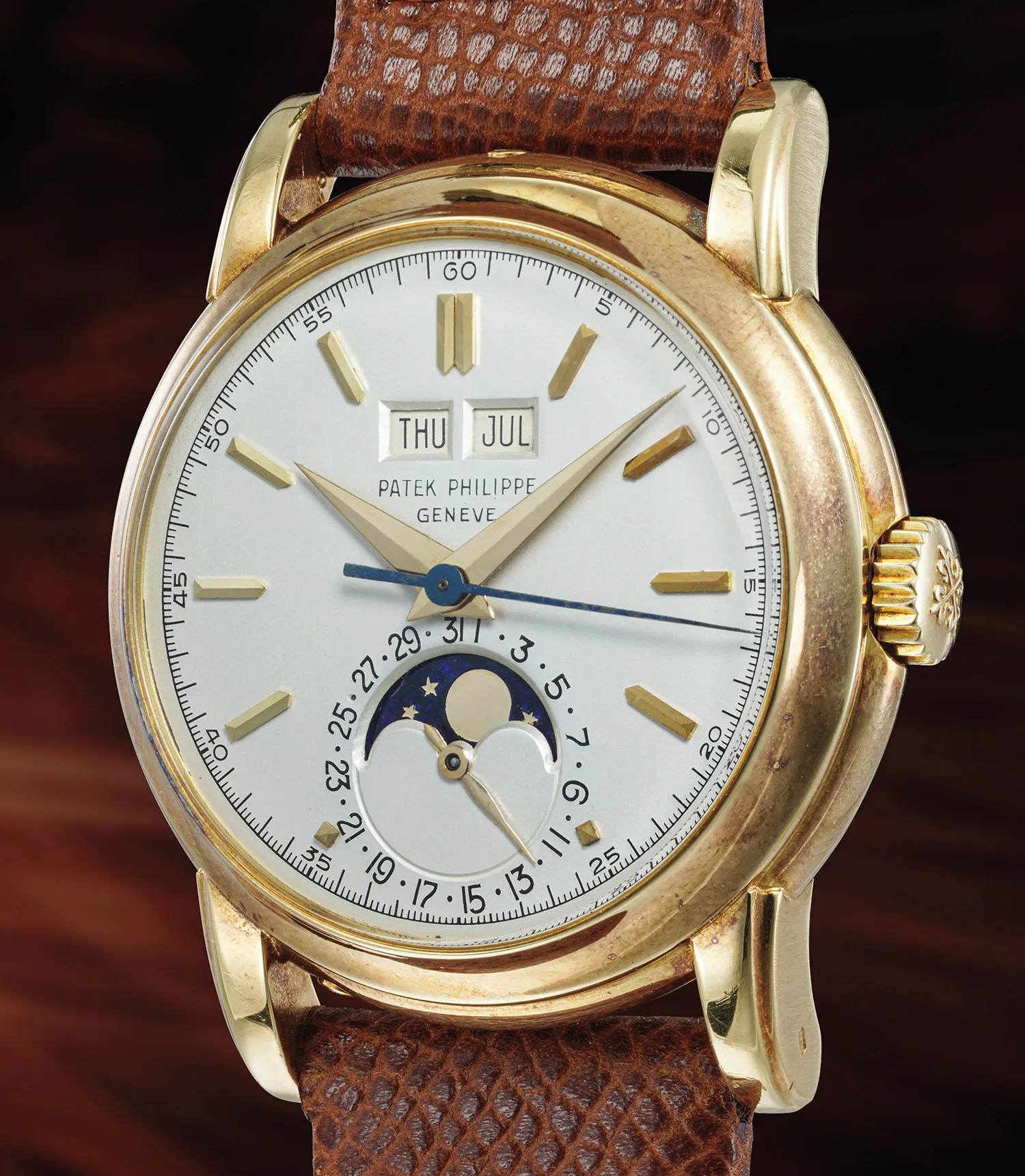 Patek Philippe Secondi al Centro 2438/1 37mm Yellow gold Silver