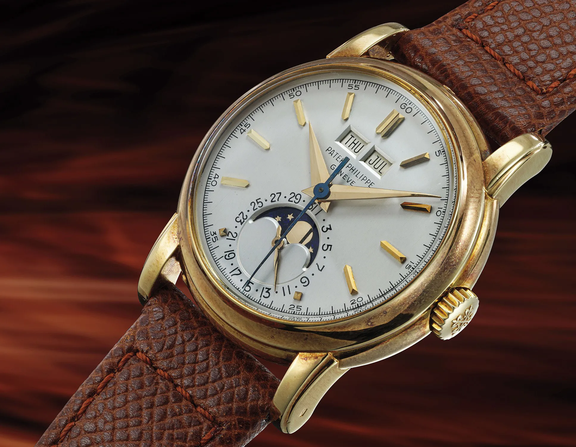 Patek Philippe Secondi al Centro 2438/1 37mm Yellow gold Silver 1