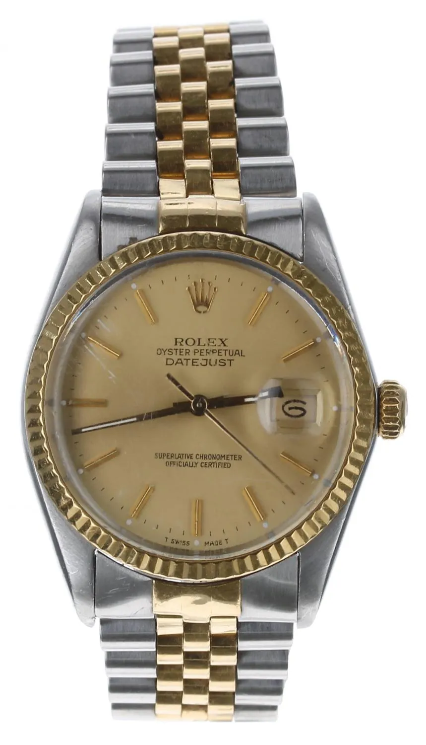 Rolex Datejust 36 16013 36mm Yellow gold and stainless steel Champagne