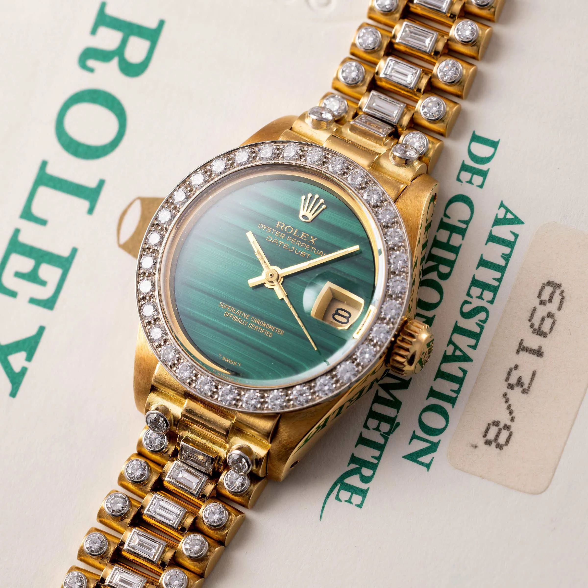 Rolex Lady-Datejust 69138 25mm Yellow gold Malachite 10