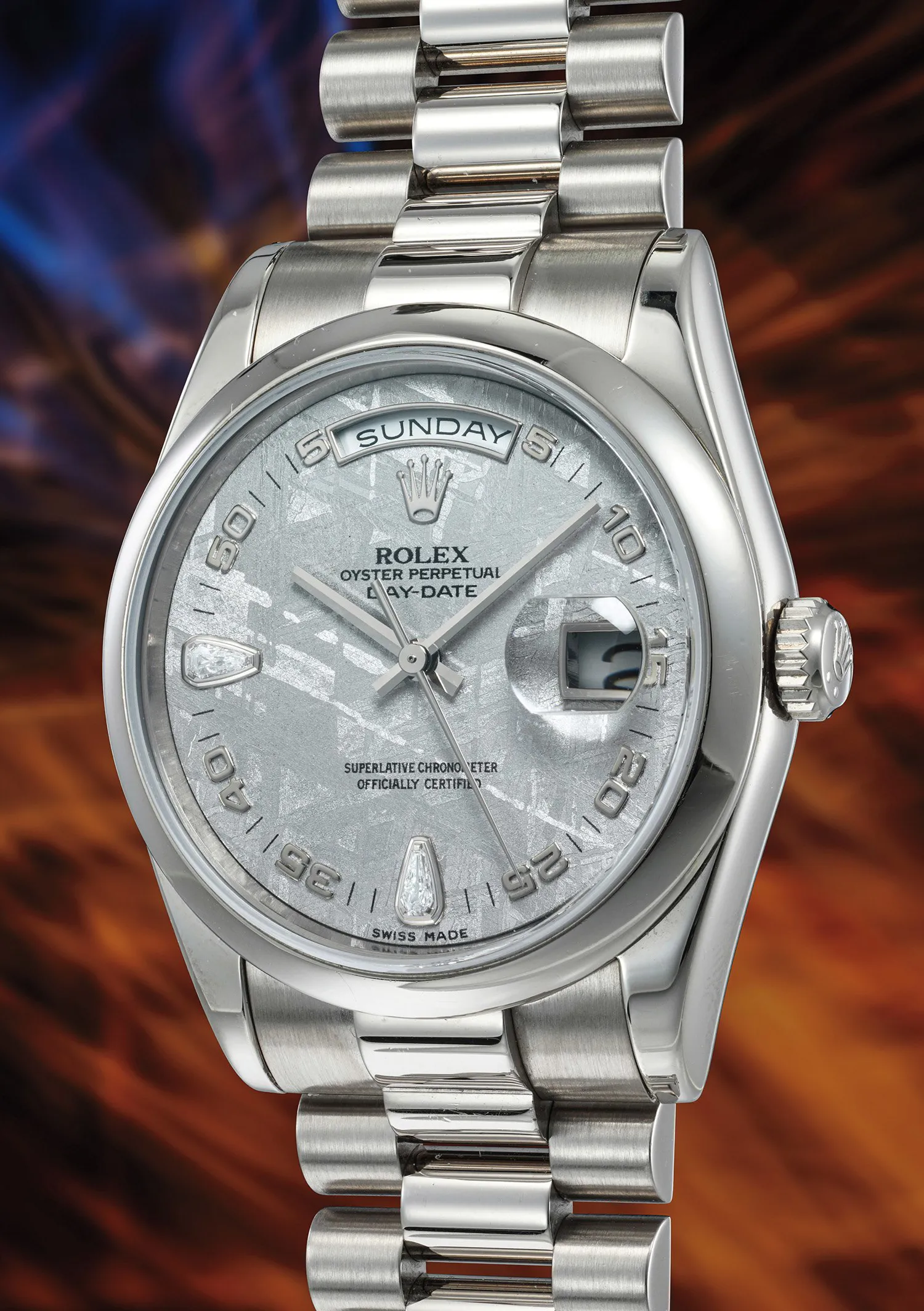 Rolex Day-Date 36 118209 36mm White gold Meteorite