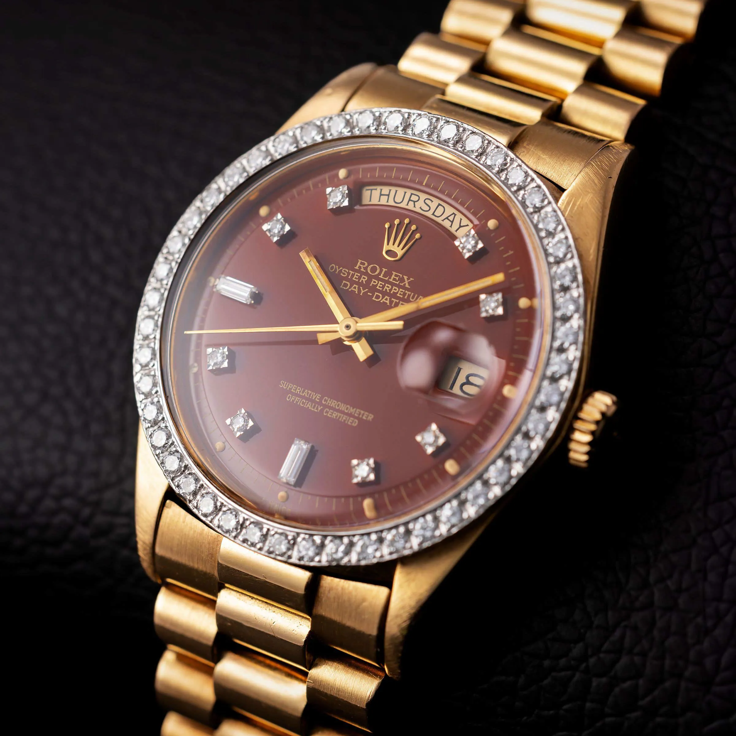 Rolex Day-Date 36 1804 36mm Yellow gold Burgundy 2