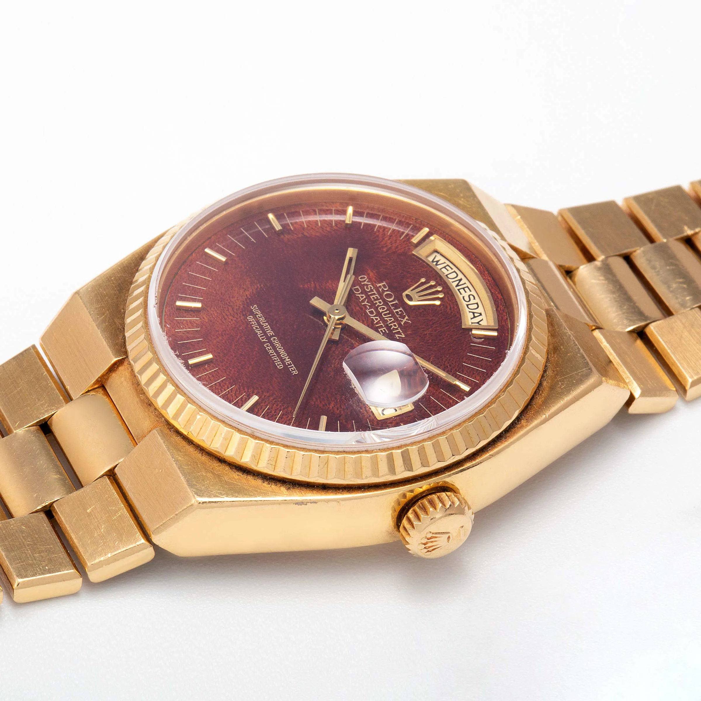 Rolex Day-Date Oysterquartz 19018 36mm Yellow gold Brown 3