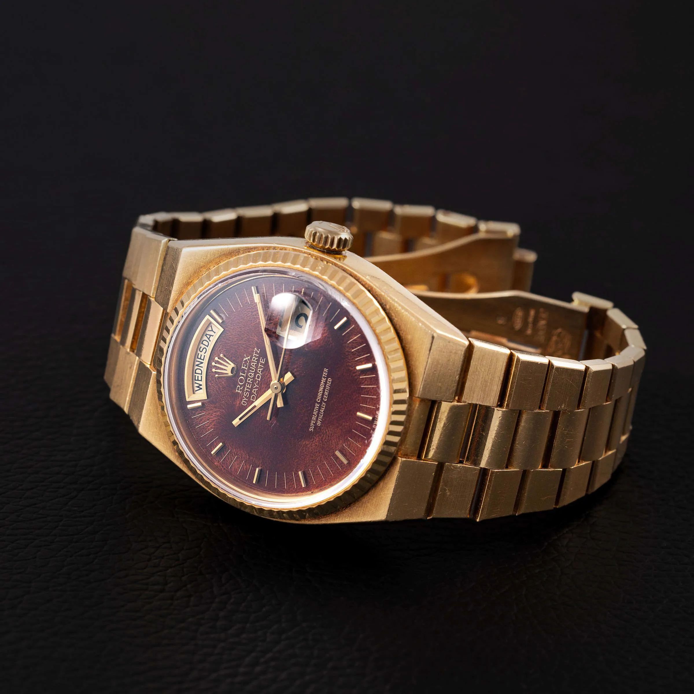 Rolex Day-Date Oysterquartz 19018 36mm Yellow gold Brown 8