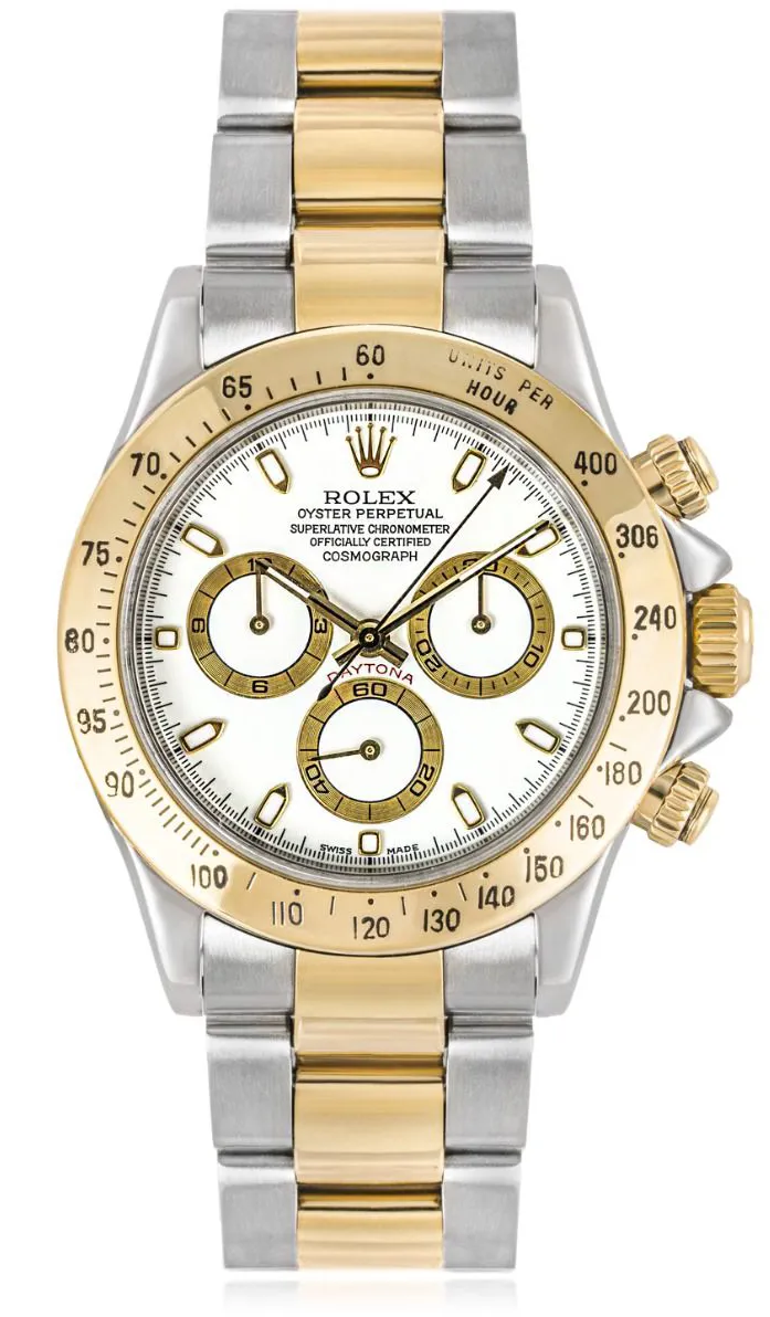 Rolex Daytona 116523 40mm Yellow gold and Stainless steel White Baton