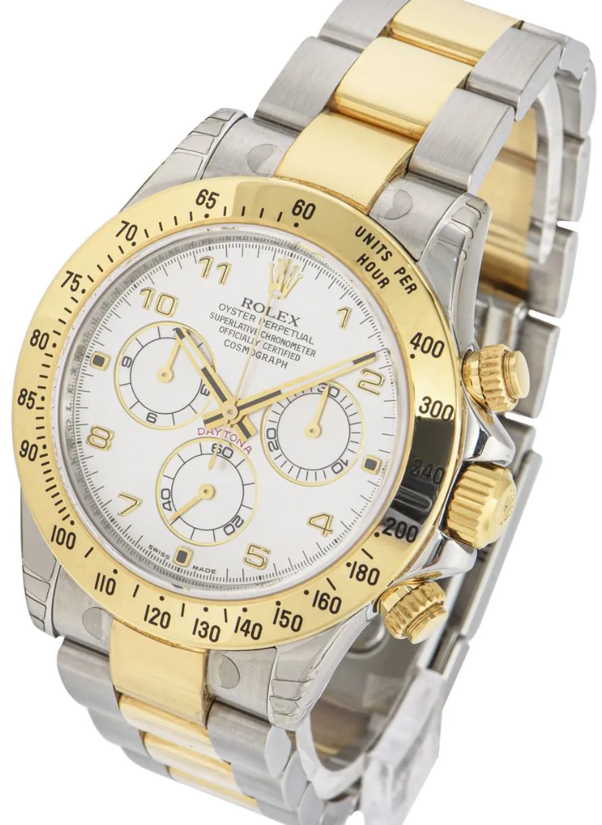 Rolex Daytona 116523 40mm Yellow gold and Stainless steel Mother of Pearl White Arabic 1