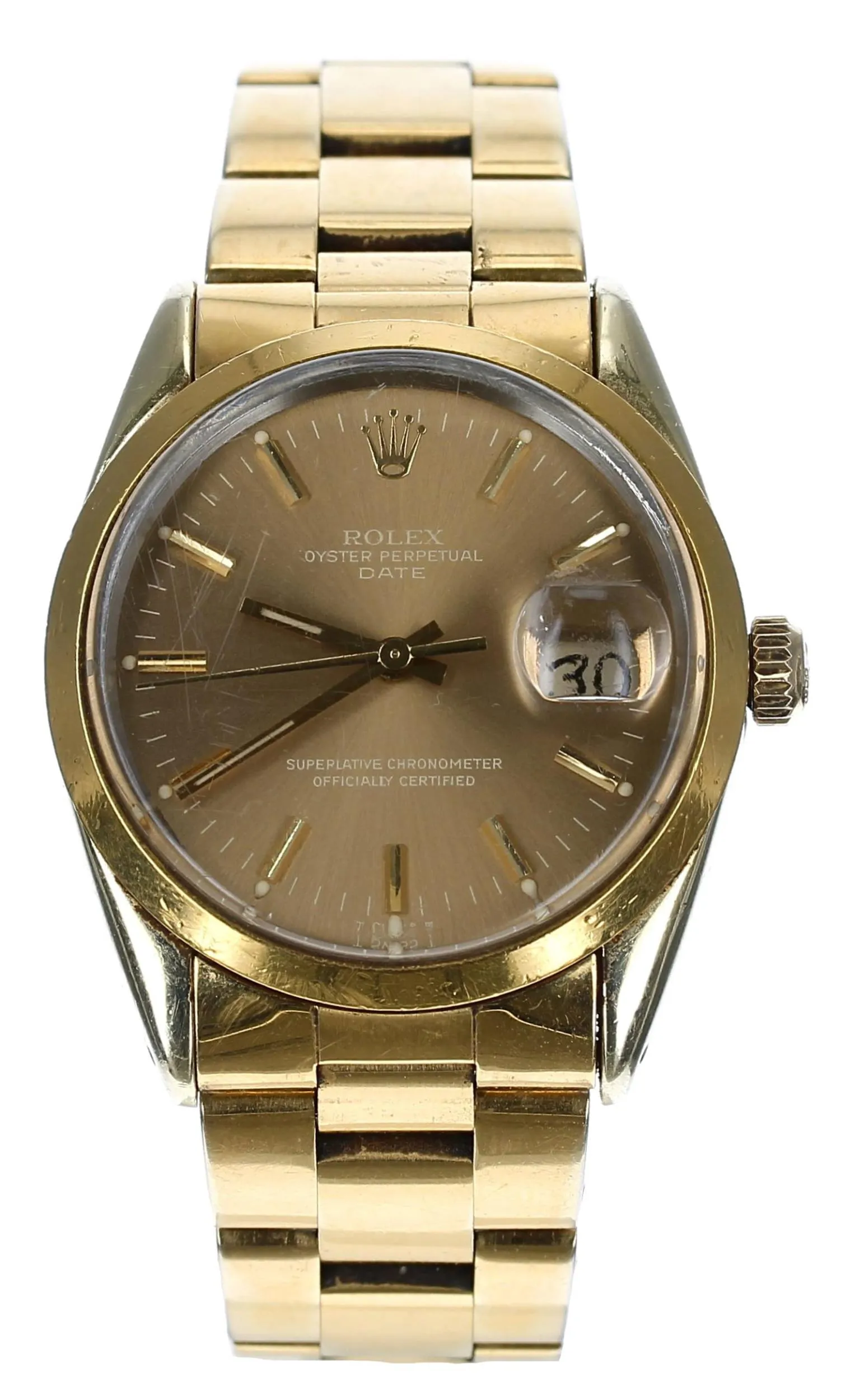 Rolex Oyster Perpetual Date 15505 34mm Gold-plated Black