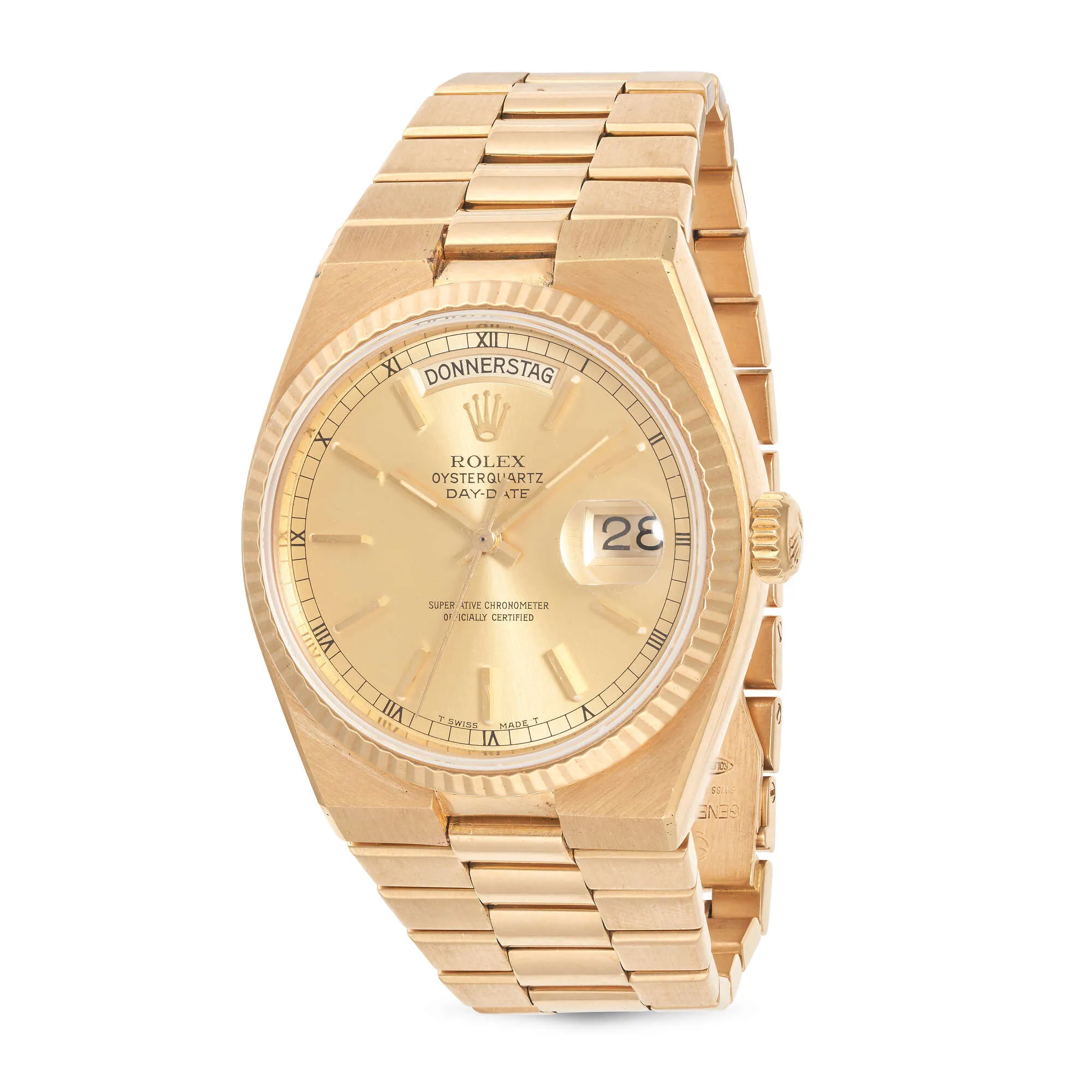 Rolex Day-Date Oysterquartz 19018 34mm Yellow gold Champagne