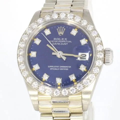 Rolex Lady-Datejust 6913 26mm White gold Blue