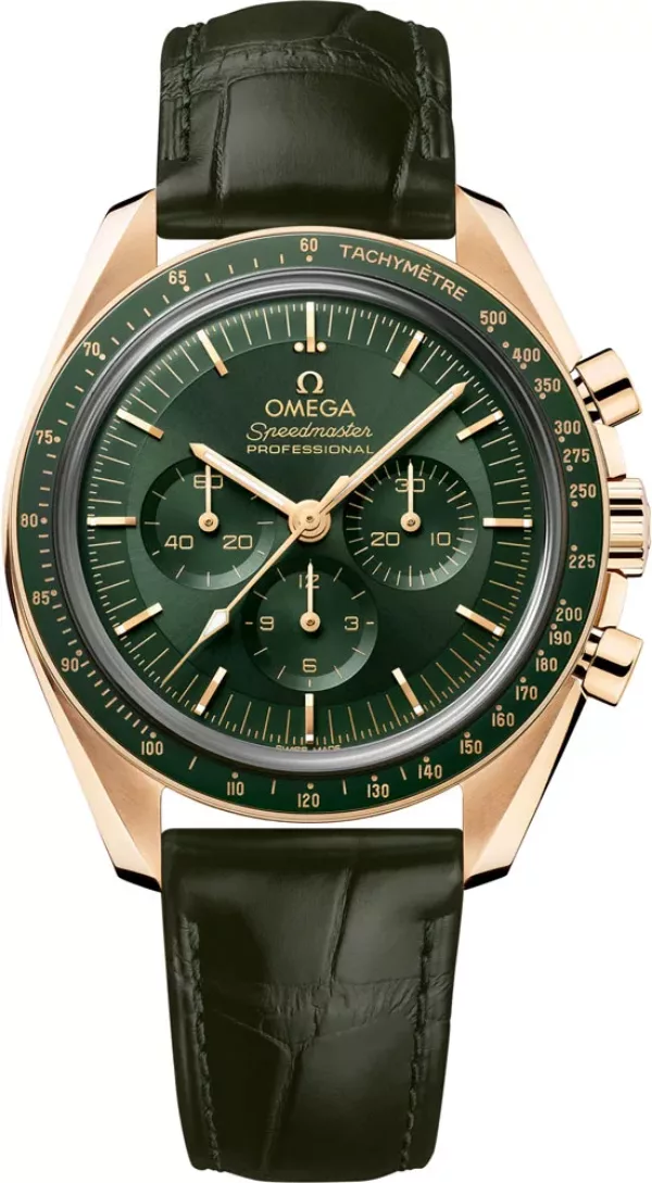 Omega Speedmaster Moonwatch 310.63.42.50.10.001 42mm Yellow gold Green