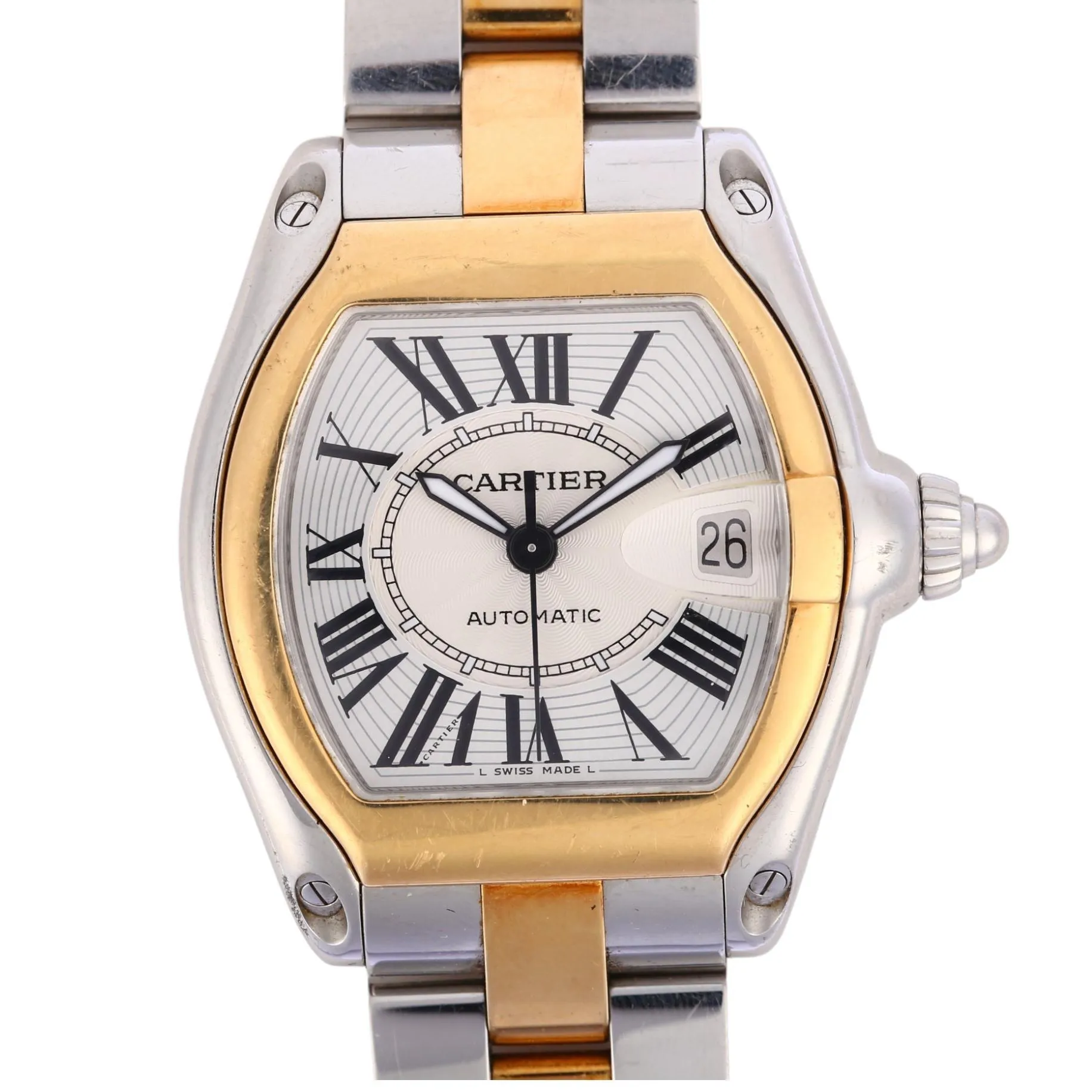 Cartier Roadster 2510 37mm Yellow gold and stainless steel Silver