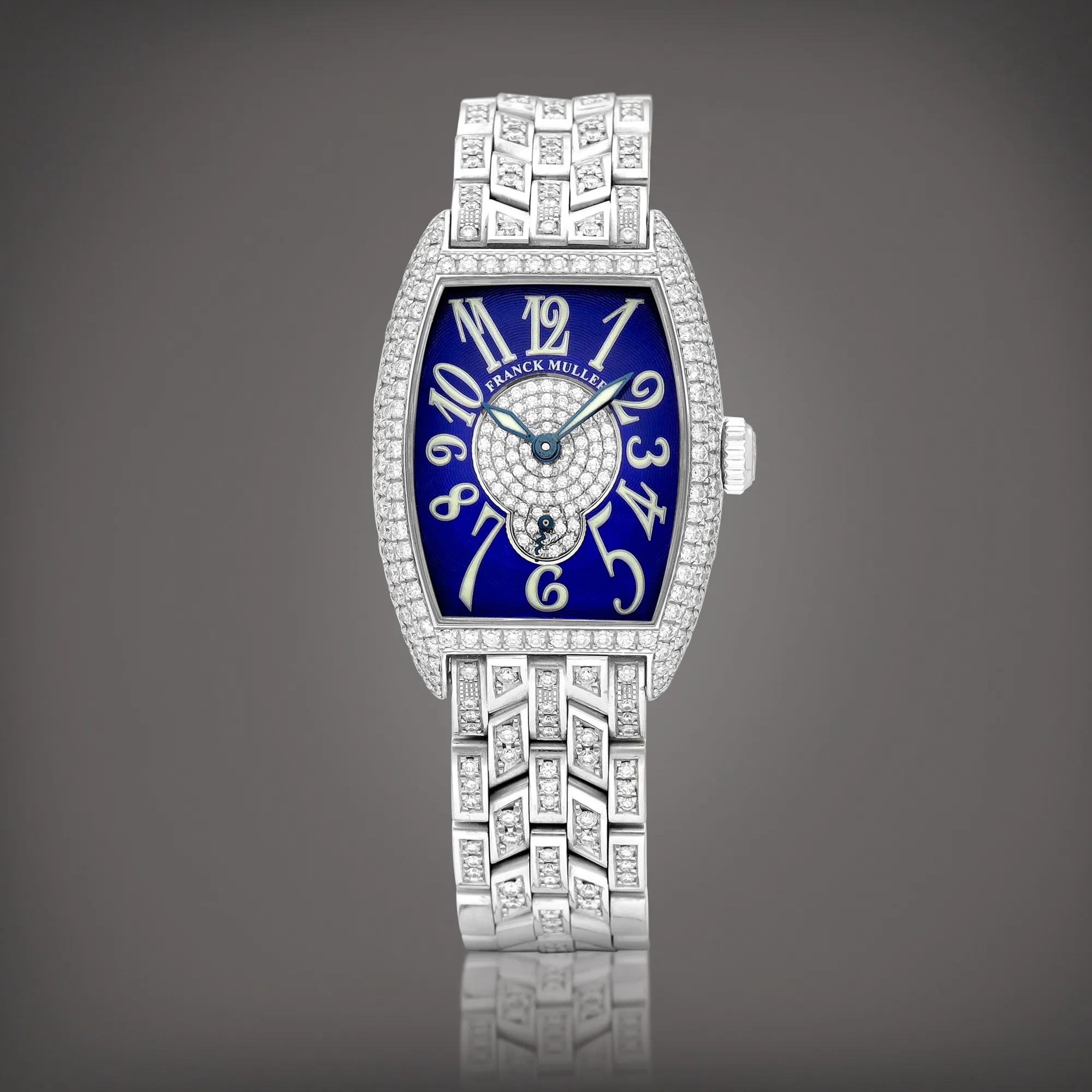 Franck Muller Cintree Curvex 1750 35mm White gold Blue