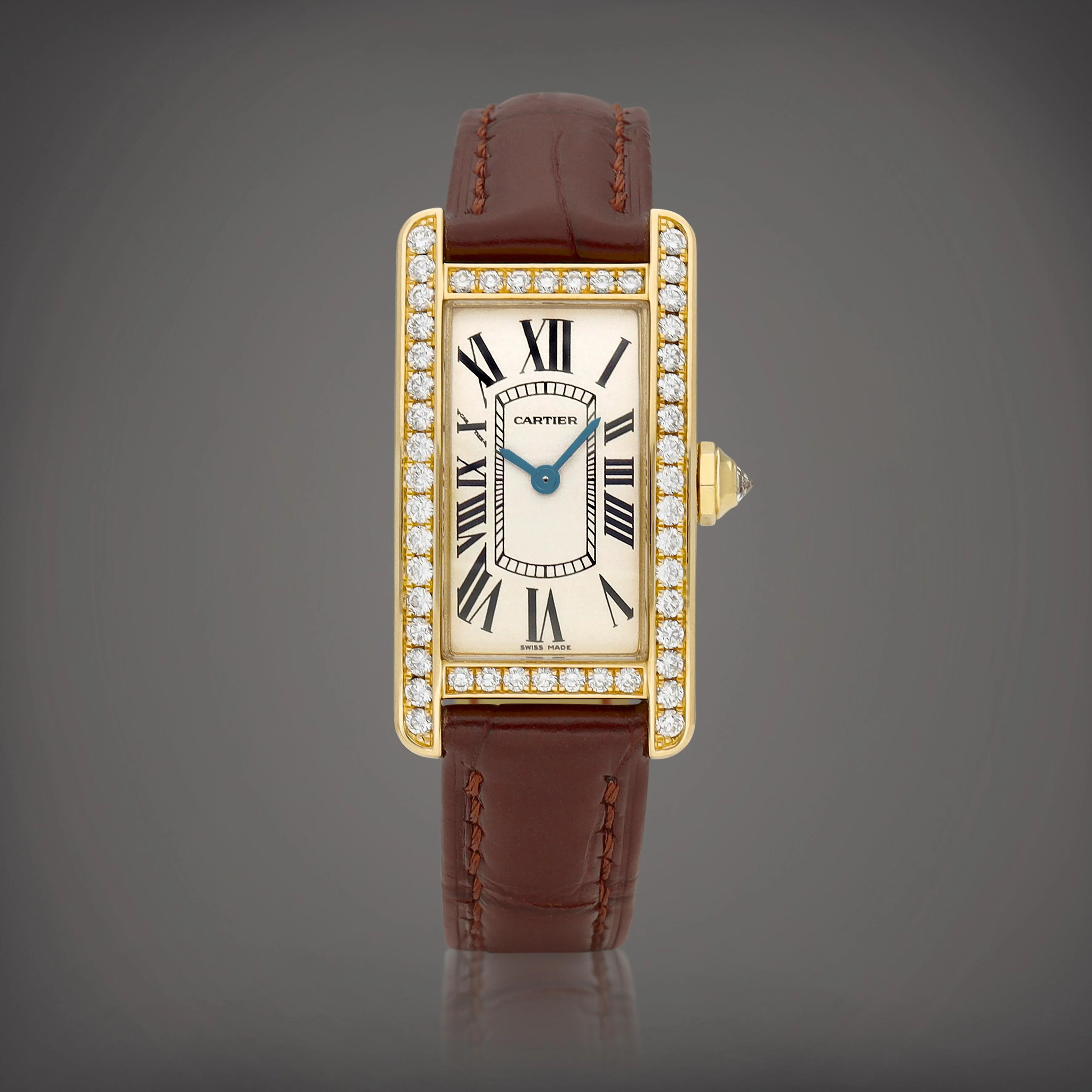 Cartier Tank Américaine 2482 35mm Yellow gold Silver