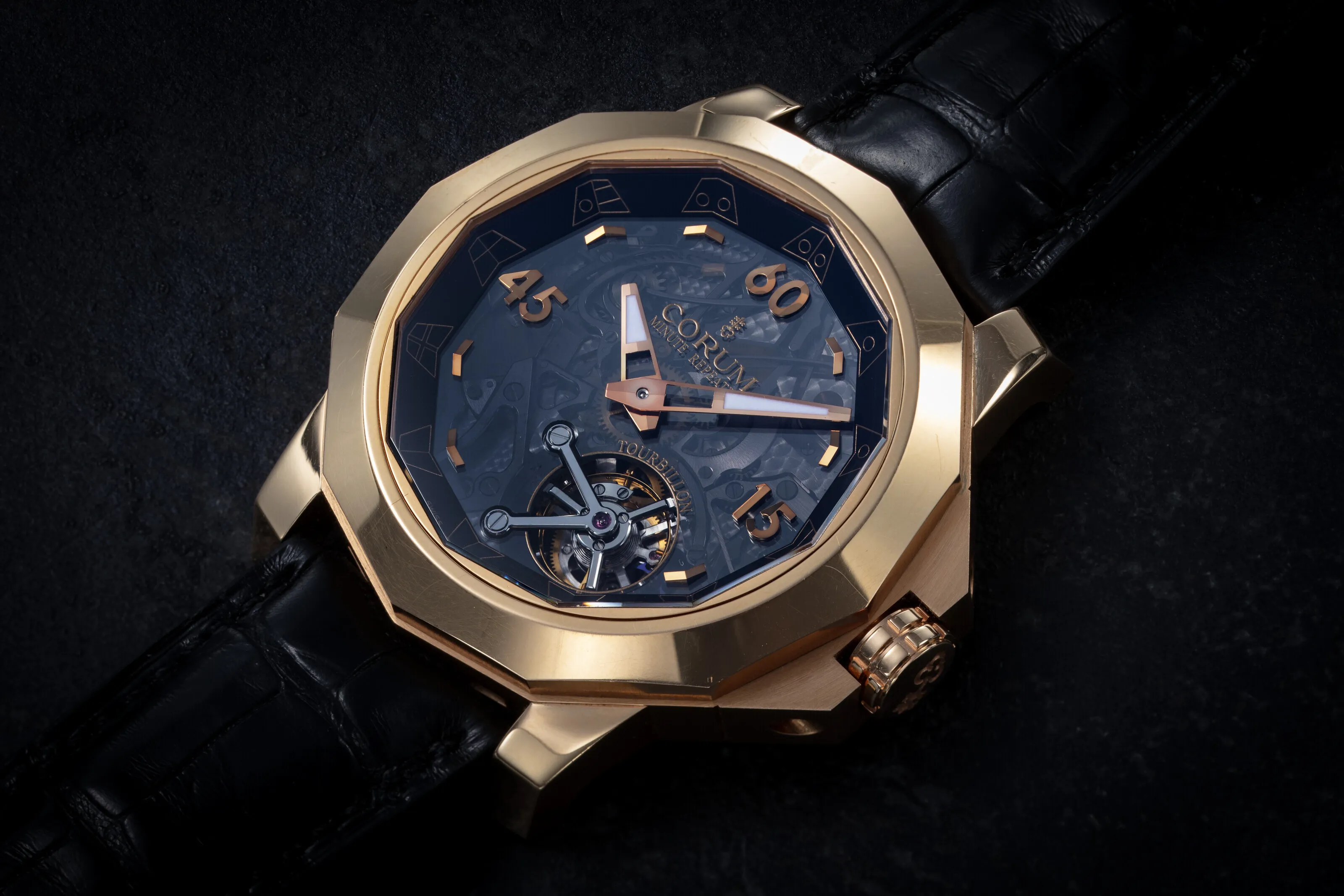 Corum Admiral's Cup 45mm Rose gold Semi-skeletonized