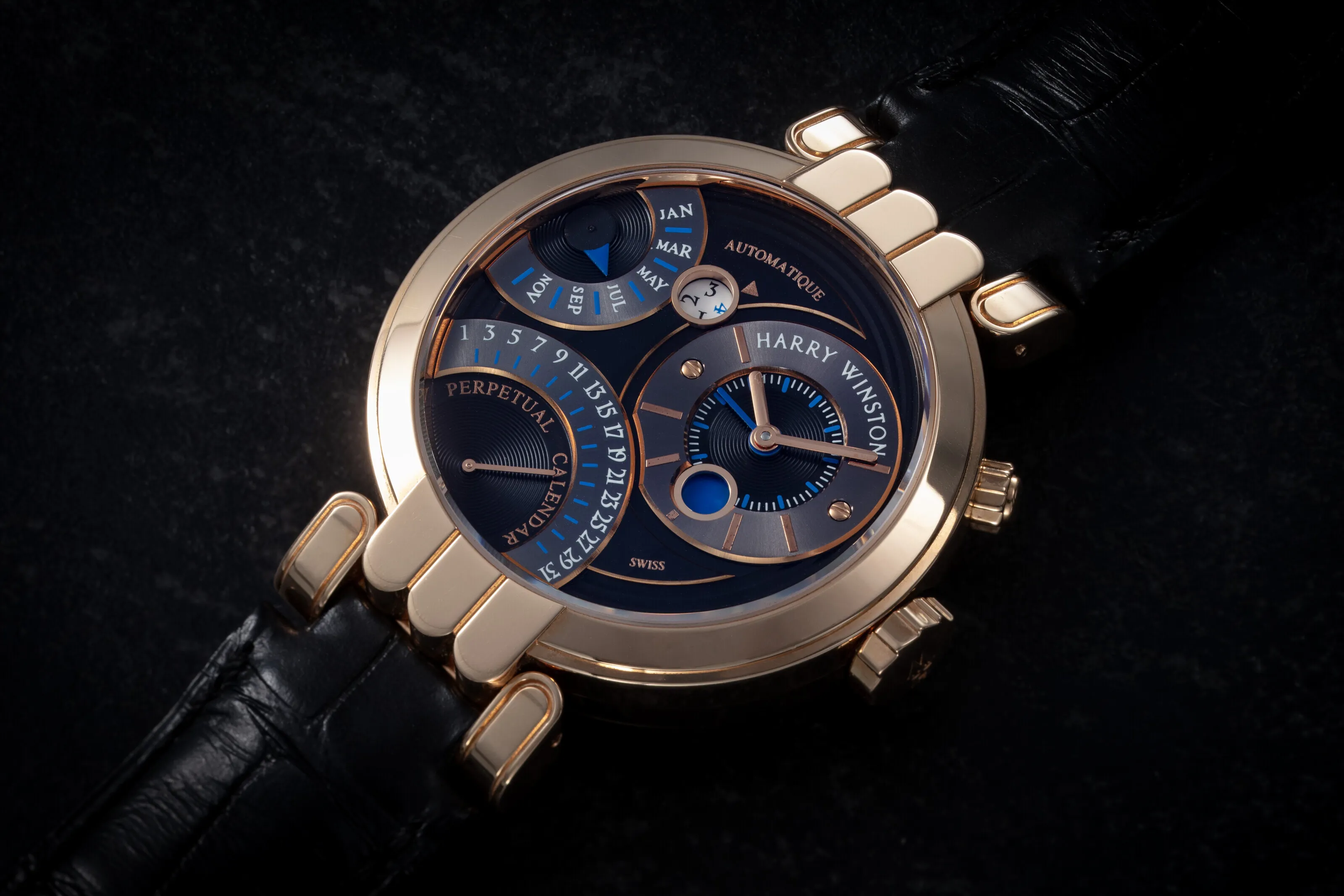 Harry Winston Premier 41mm Rose gold Black