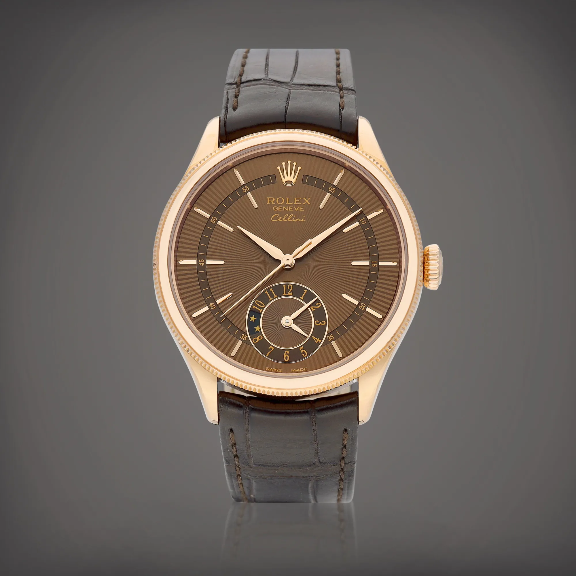 Rolex Cellini 50525 39mm Rose gold Brown