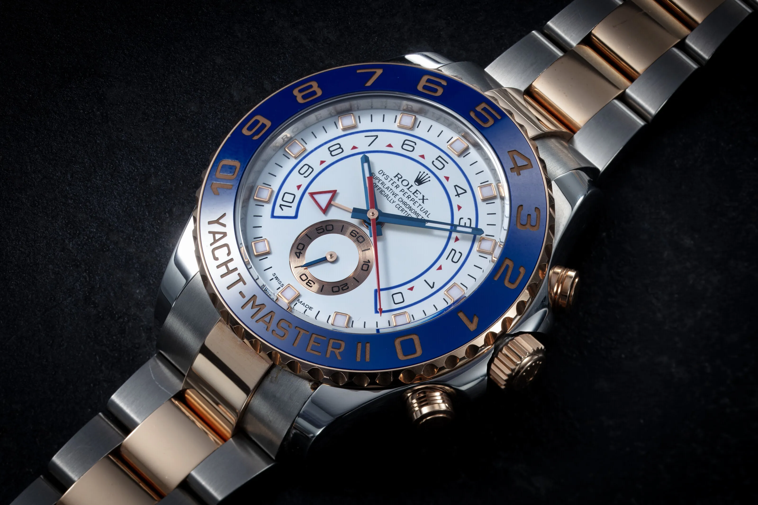 Rolex Yacht-Master II 116681 44mm Rose gold and Stainless steel White