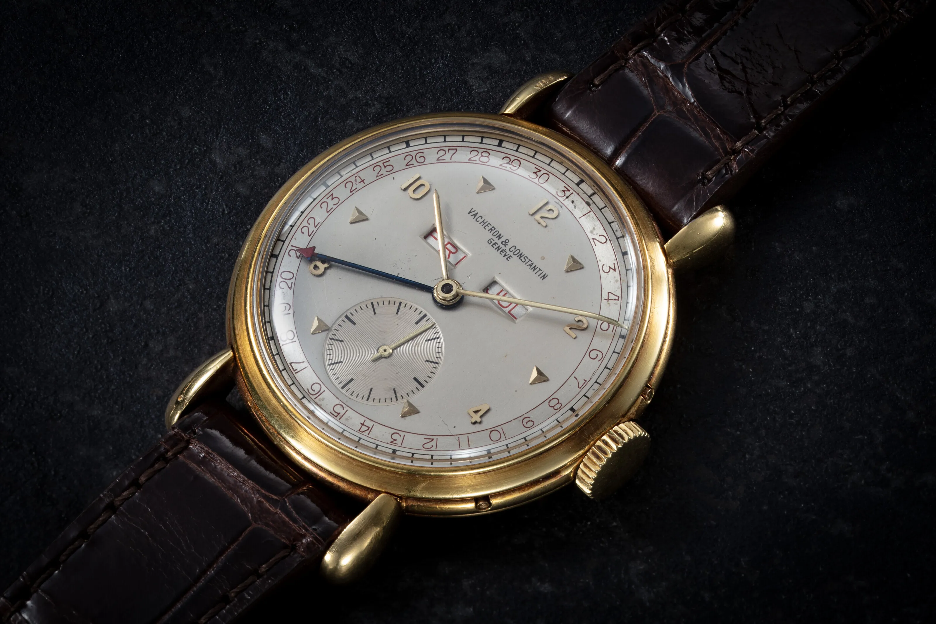 Vacheron Constantin Triple Calendar 4240 35.5mm Yellow gold Silver